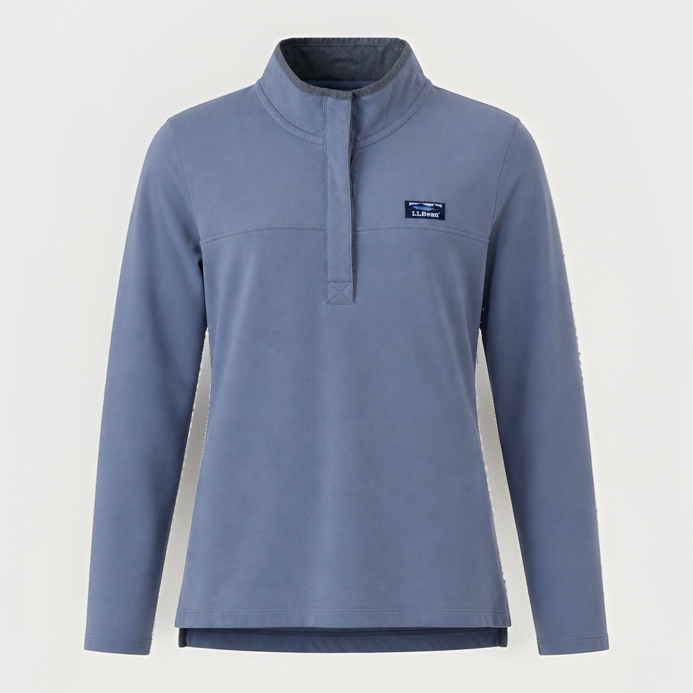 LL Bean Long Sleeve Rugby Pullover Sweatshirt Size Medium Air Force Blue